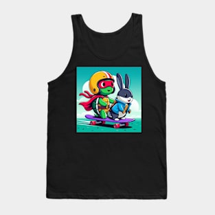 "Surf de Sagesse : La Course Épique du Lapin et de la Tortue" Tank Top